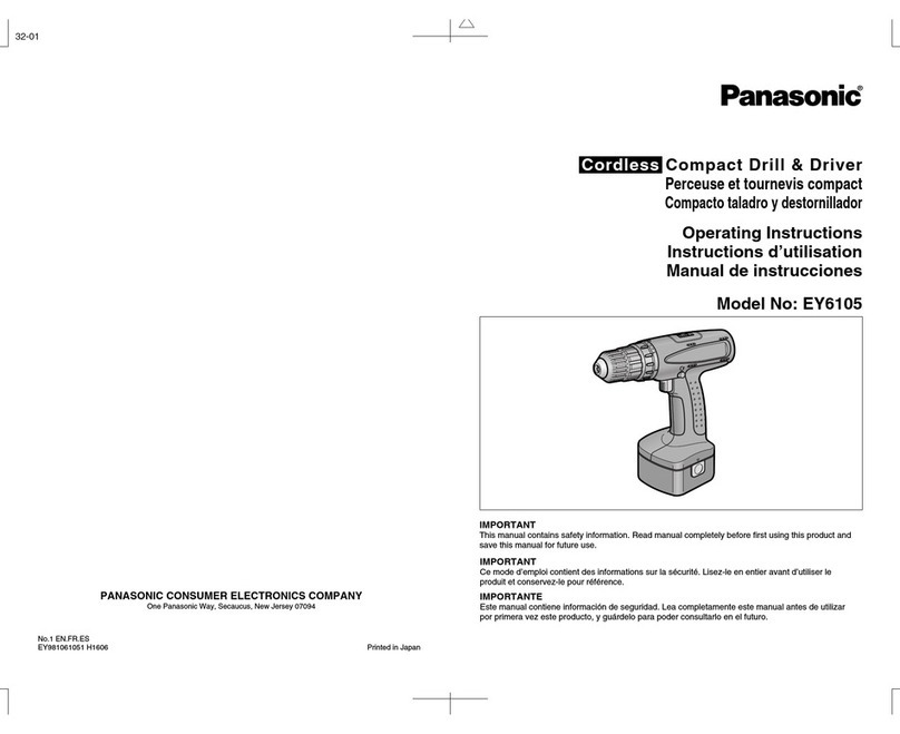 Panasonic EY6105 - 12V DRILL DRIVER operating instructions
