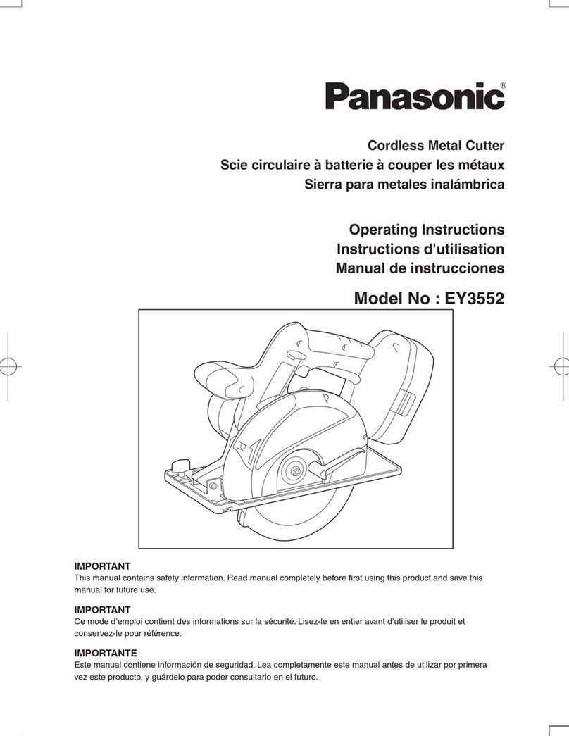 Panasonic EY3552 - 18V METAL SAW operating instructions Panasonic EY3552 - 18V METAL SAW operating instructions