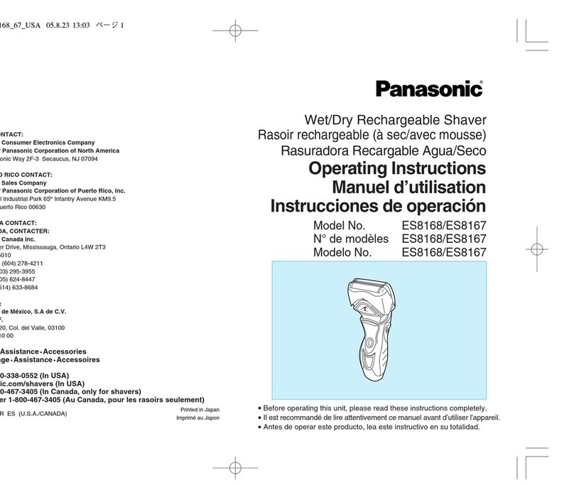 Panasonic ES-8167 operating instructions