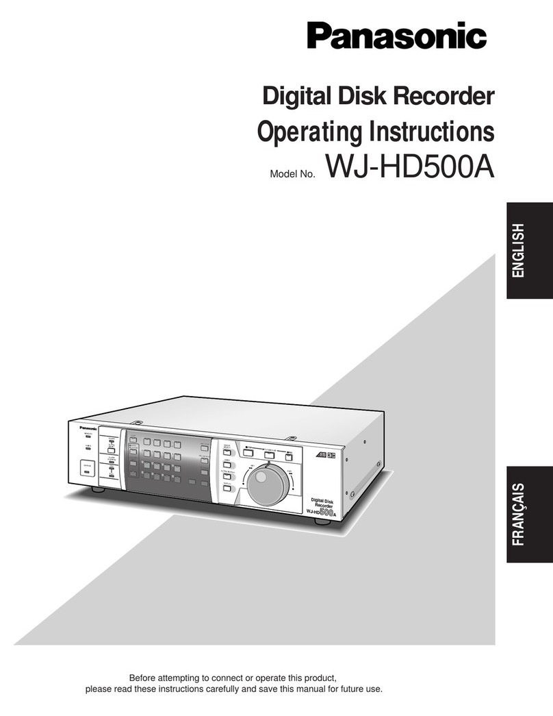 Panasonic WJHD500A - Digital Disk Recorder operating instructions