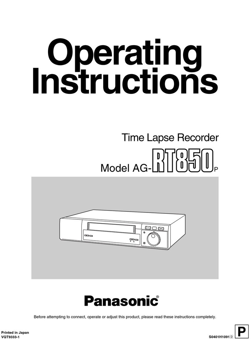 Panasonic AGRT850 - TIME LAPSE VTR User manual