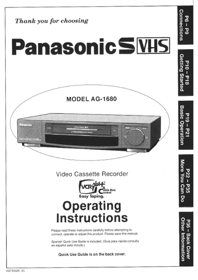 Panasonic AG1680 - VCR- PLUS User manual Panasonic AG1680 - VCR- PLUS User manual