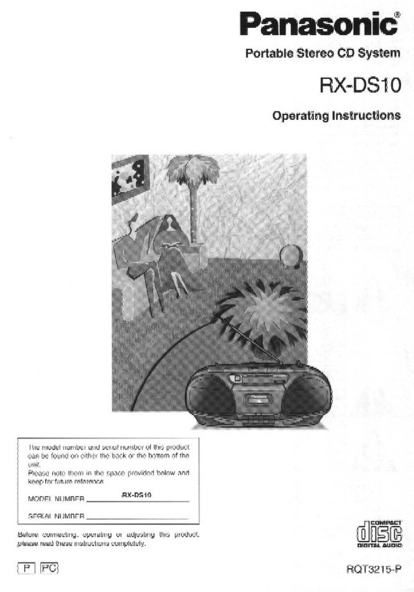 Panasonic RXDS10 - RADIO CASSETTE W/CD operating instructions