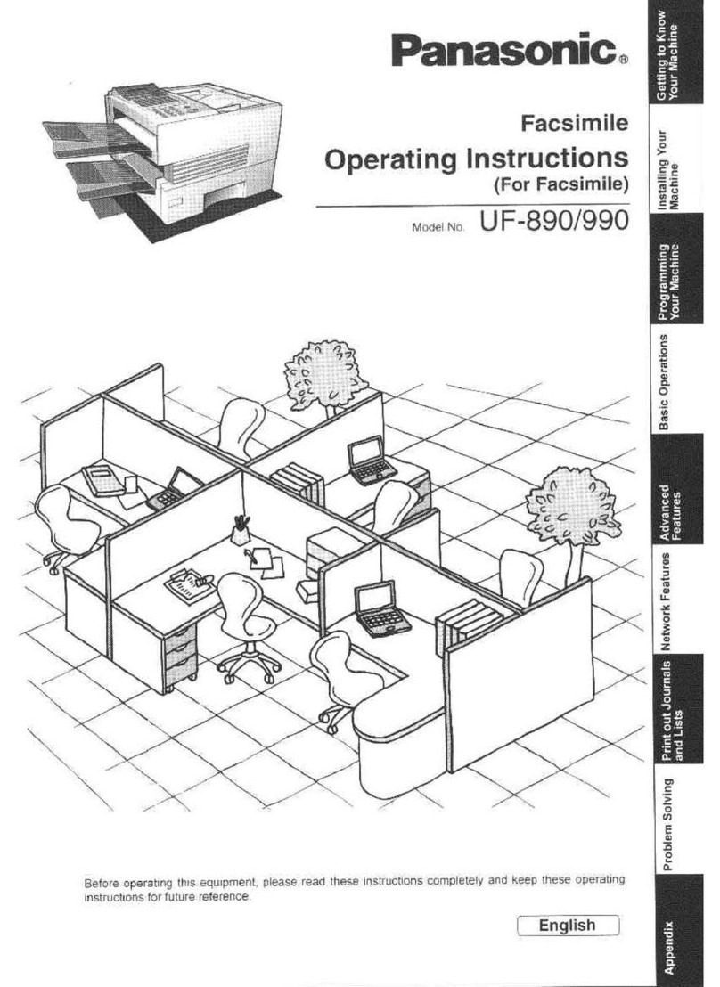 Panasonic UF 890 - Panafax B/W Laser operating instructions