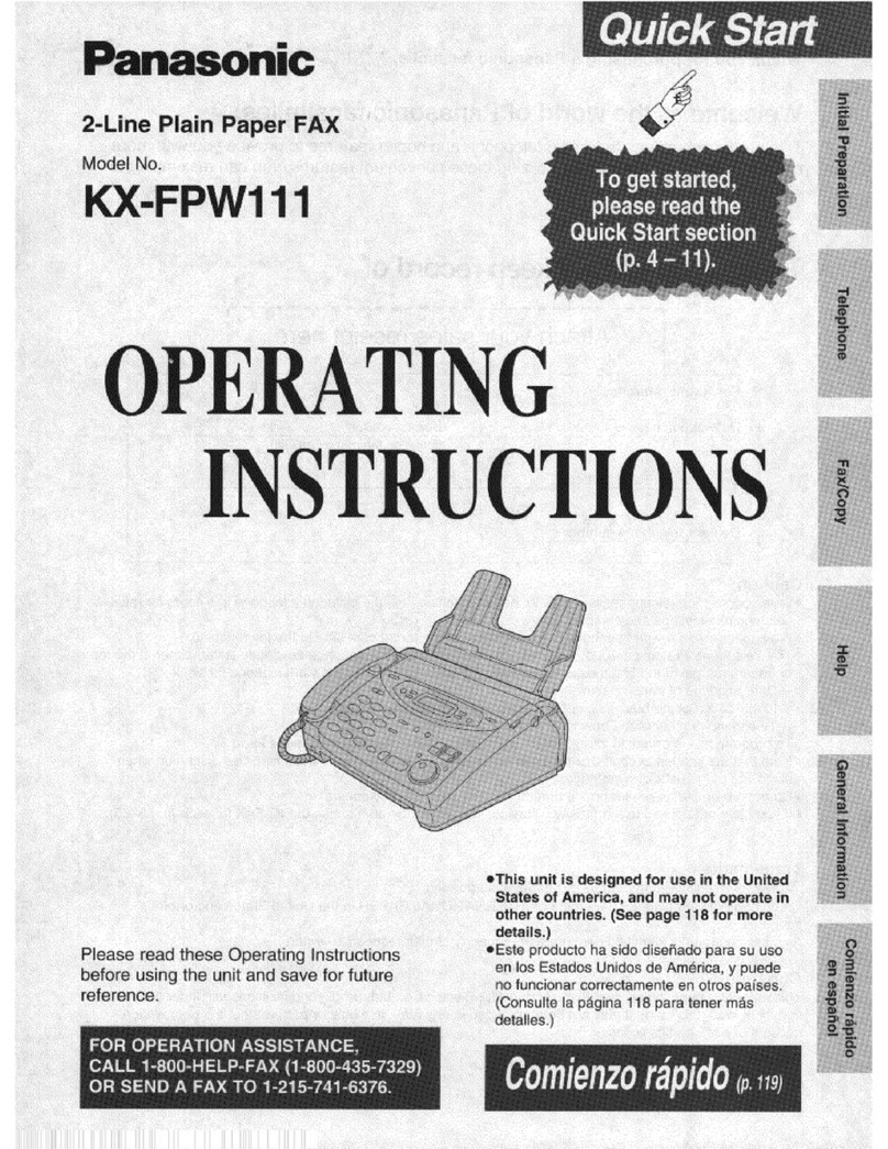 Panasonic KX-FPW111 operating instructions