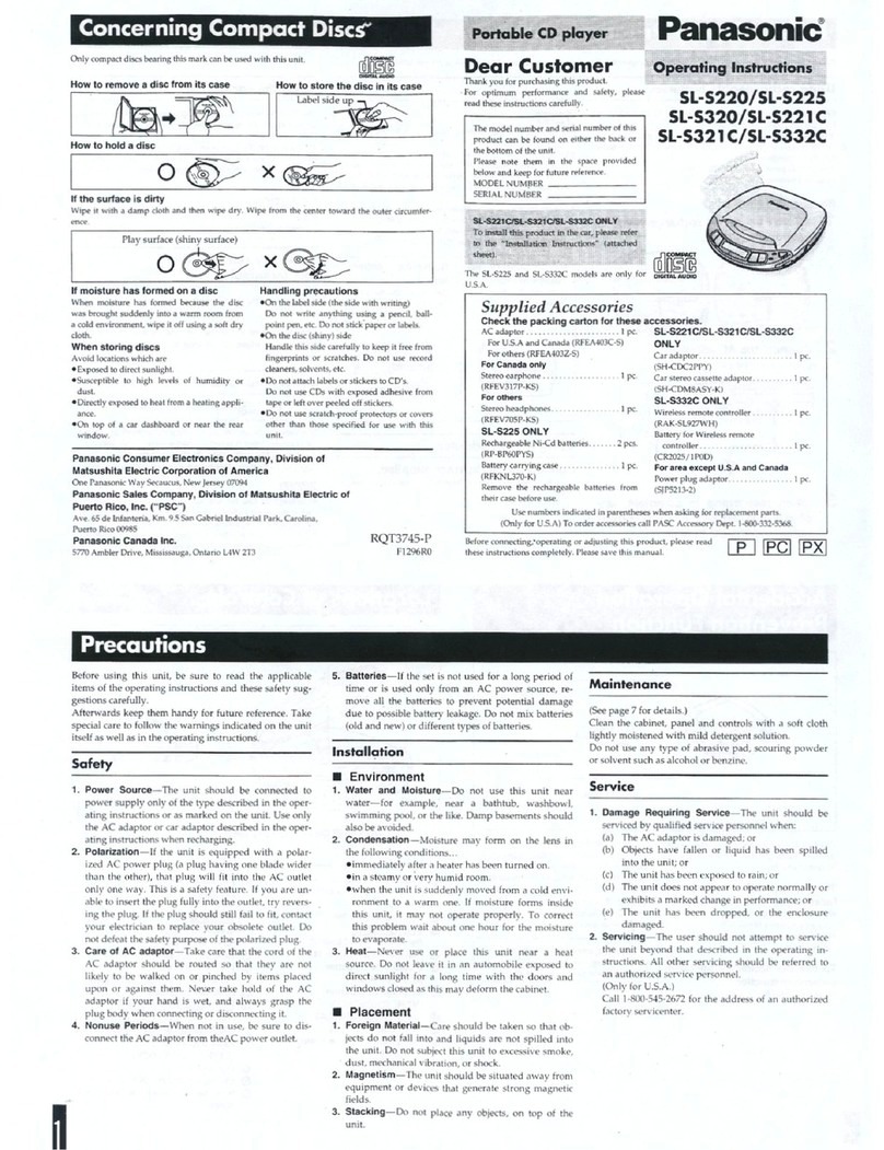 Panasonic SL-S220 User manual