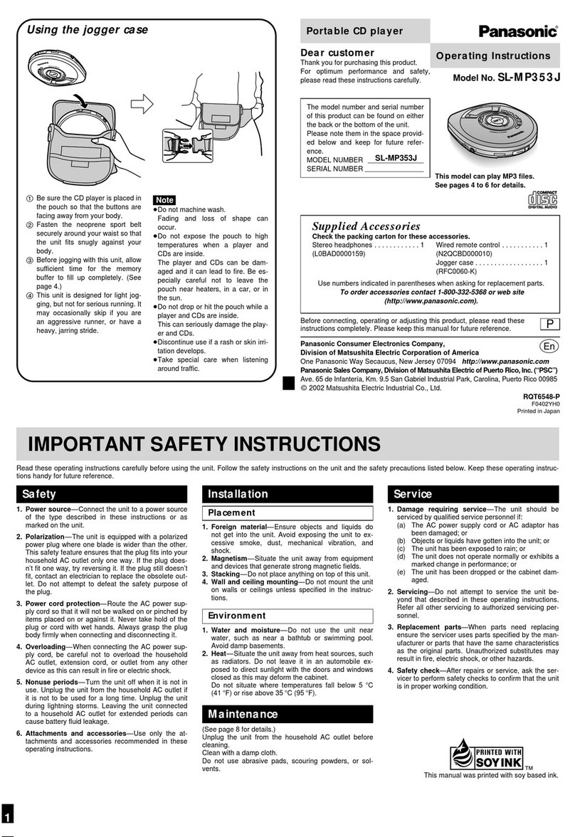 Panasonic SL-MP353J User manual
