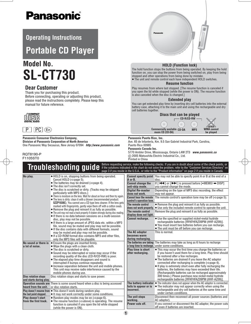 Panasonic SL-CT730 operating instructions
