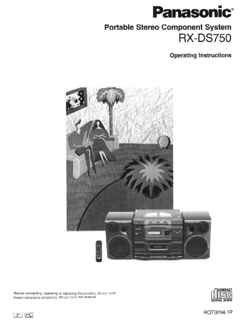 Panasonic RXDS750 - RADIO CASSETTE W/CD User manual Panasonic RXDS750 - RADIO CASSETTE W/CD User manual