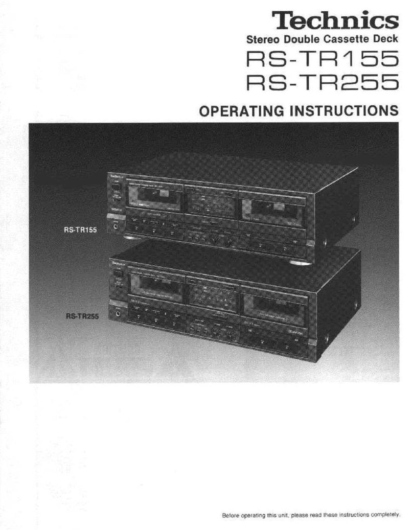 Technics RSTR155 - DUAL CASS RECORDER operating instructions
