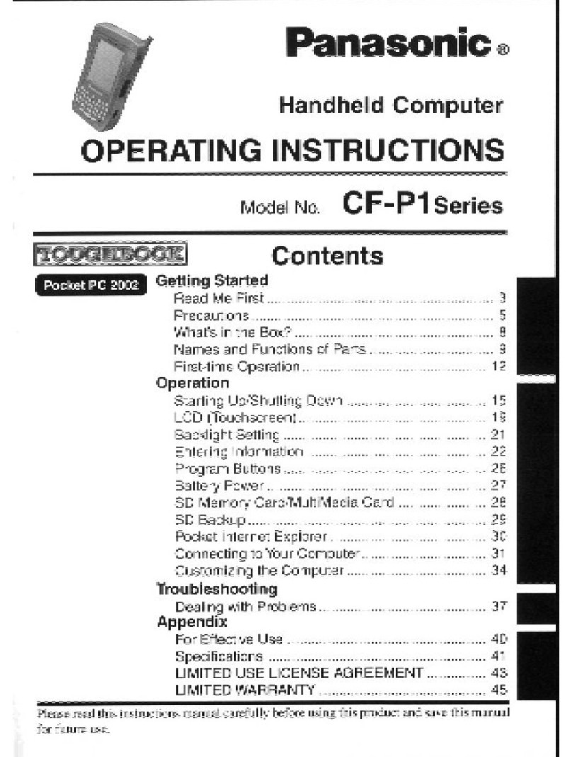 Panasonic CFP1S3CZZ5M - HANDHELD COMPUTER user guide