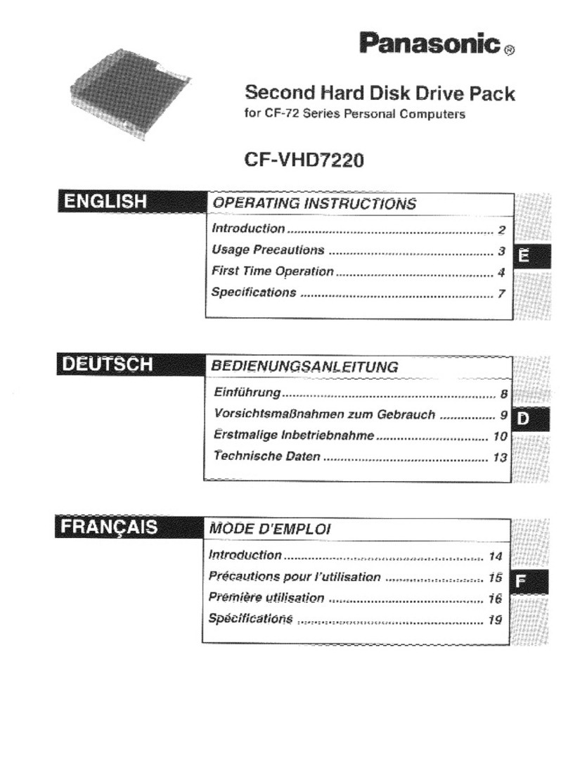 Panasonic CFVHD7220 - SECOND HARD DRIVE DISC/LPTP operating instructions