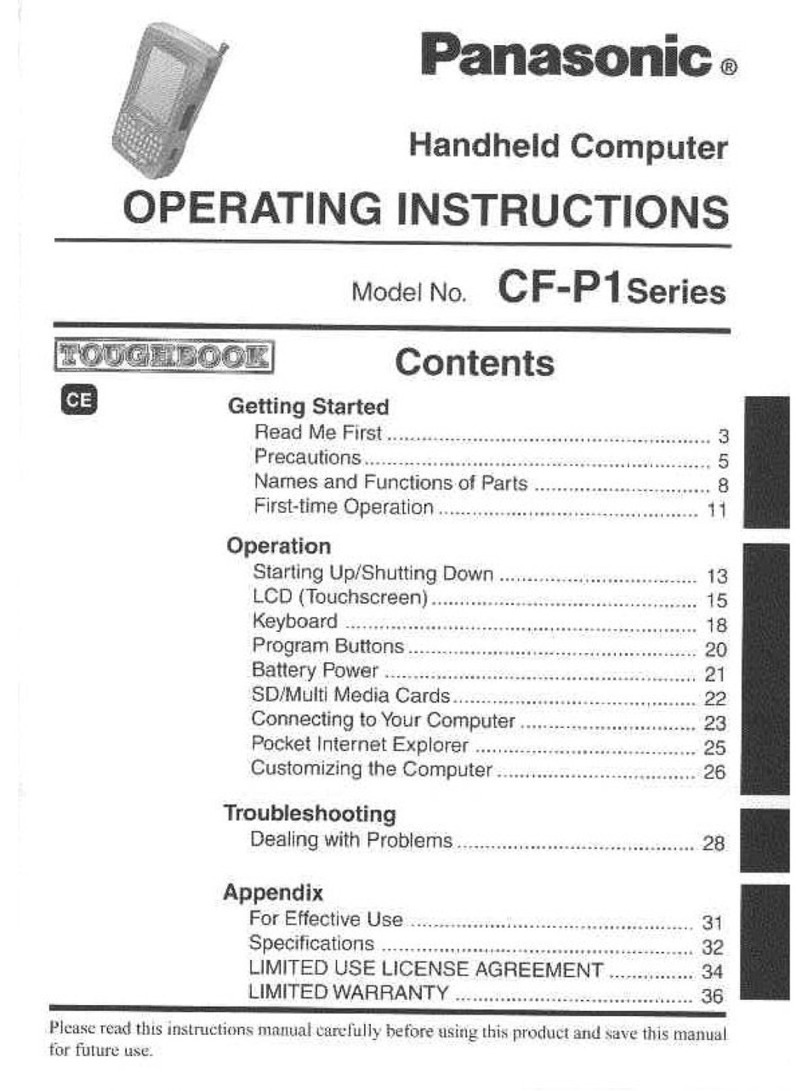 Panasonic CFP1S3BZZ3M - HANDHELD COMPUTER operating instructions