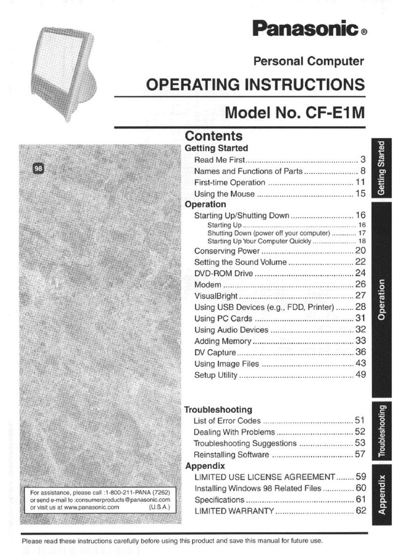 Panasonic CF-E1M User manual
