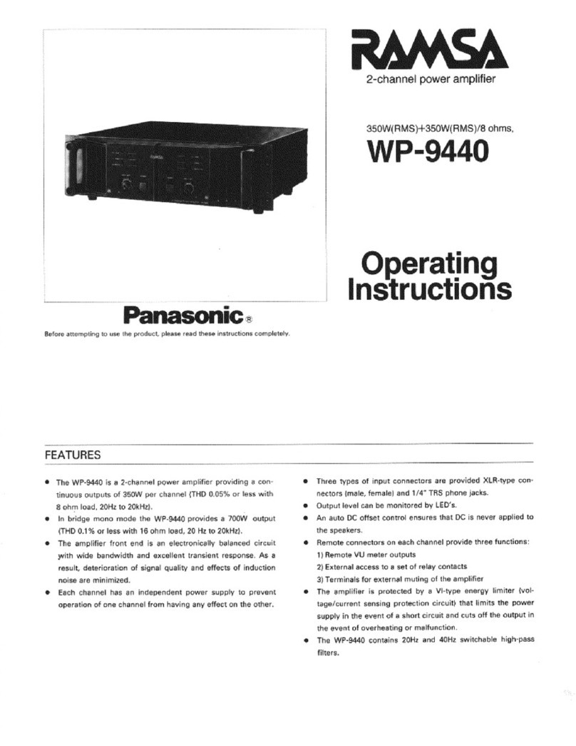 Panasonic WP9440 - RAMSA POWER AMPS User manual