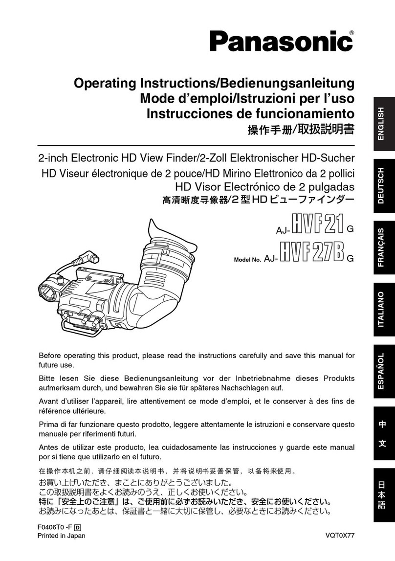 Panasonic AJHVF21G - HD EVF - MULTI-LANG User manual Panasonic AJHVF21G - HD EVF - MULTI-LANG User manual