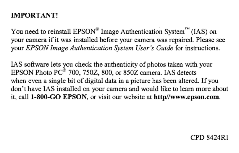 Epson PhotoPC 800 User manual