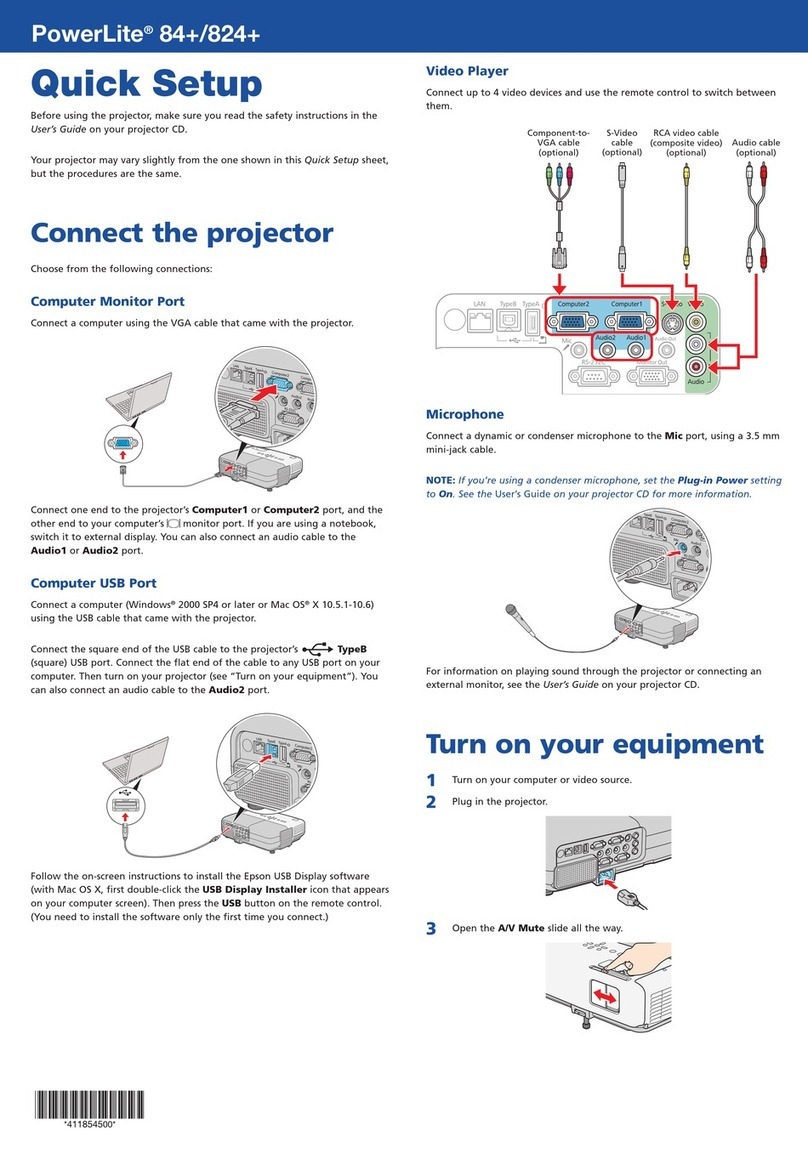 Epson PowerLite 84 Specification sheet