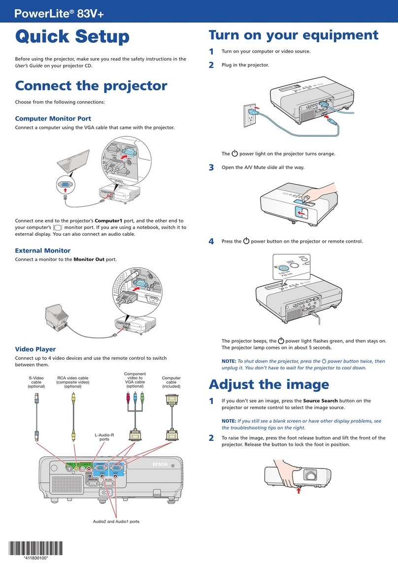 Epson V11H371020 Quick setup guide