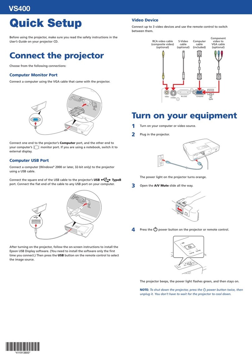 Epson VS400 Specification sheet