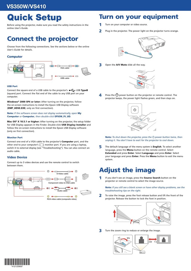 Epson VS350W Specification sheet