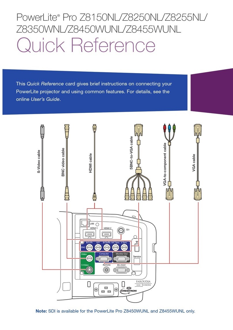 Epson PowerLite Pro Z8150NL Reference guide