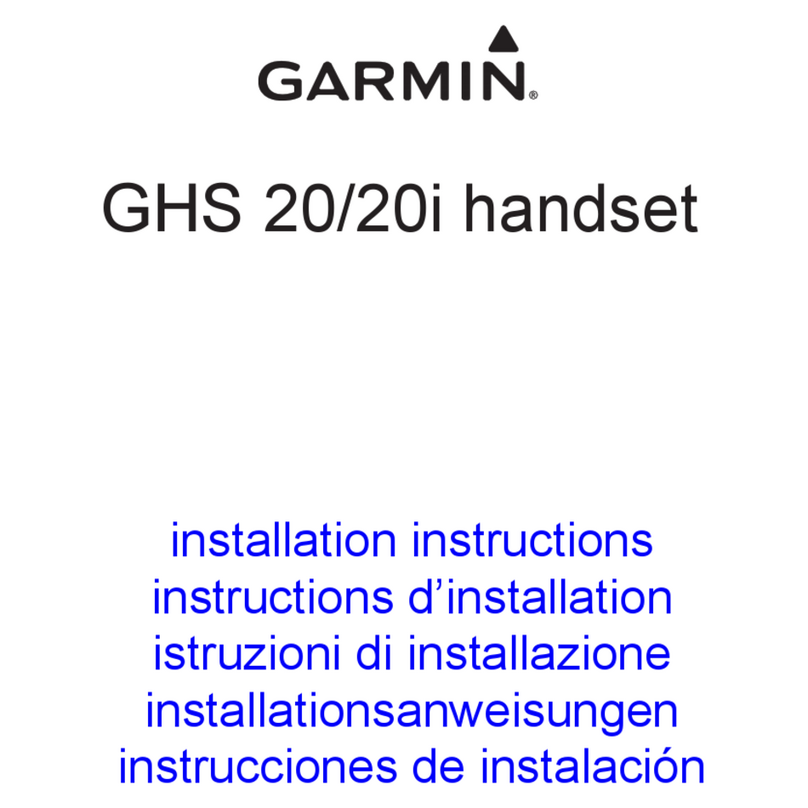 Garmin GHS 20 installation instructions