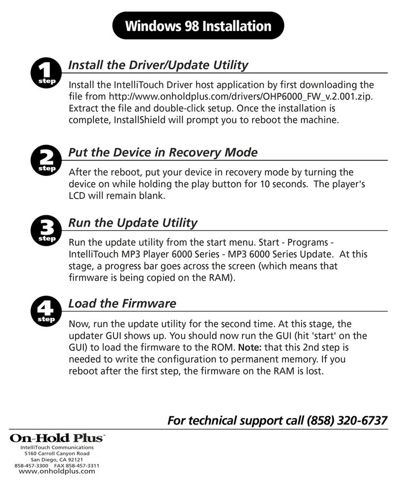 On-Hold Plus OHP-6000 Software guide