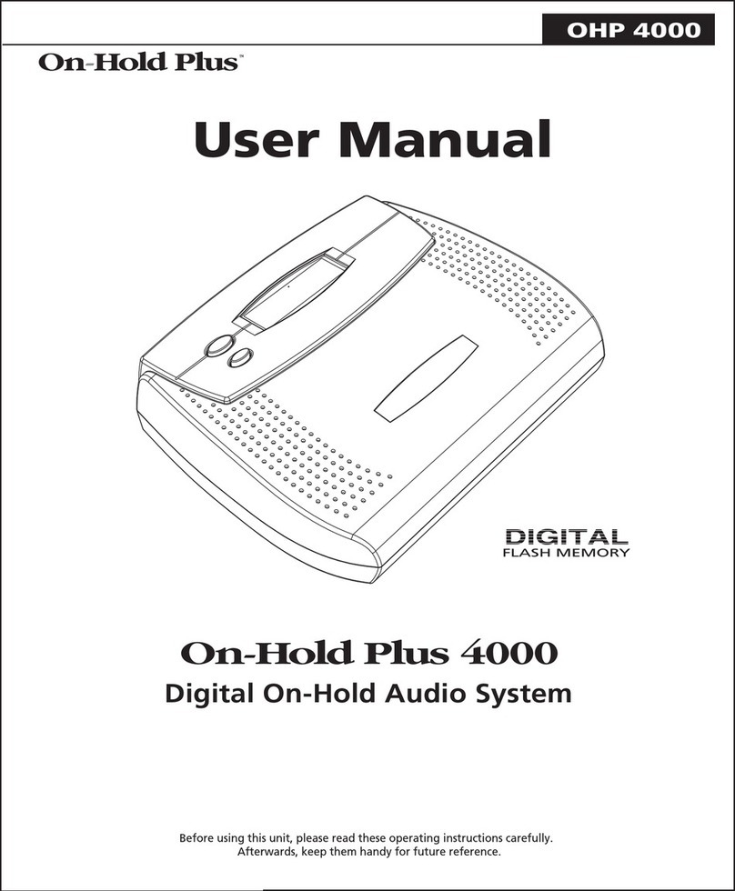On-Hold Plus OHP 4000 Series user manual On-Hold Plus OHP 4000 Series user manual