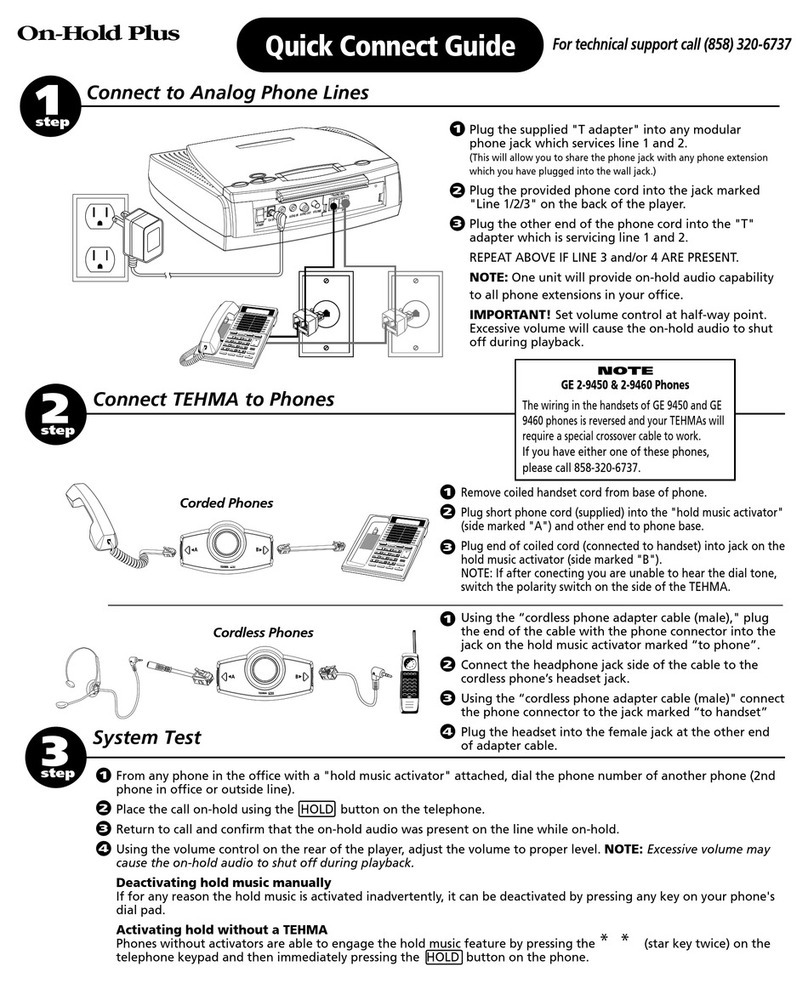 On-Hold Plus OHP-4500 Assembly instructions