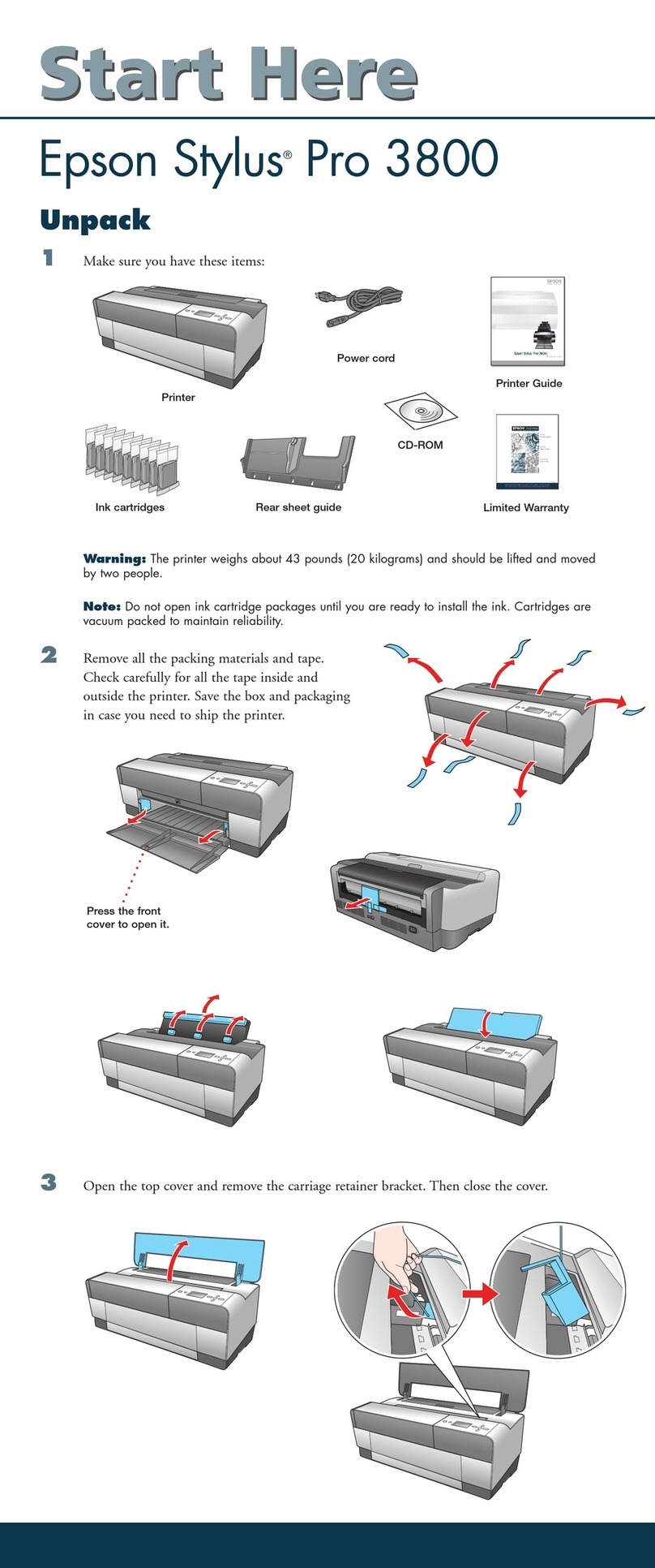 Epson Stylus pro 3800 portrait edition Instruction Manual