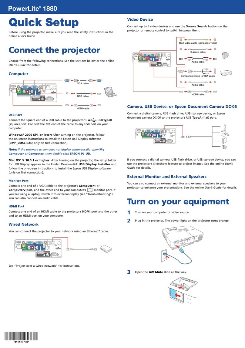 Epson PowerLite 1880 Specification sheet