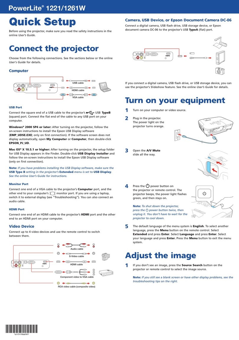 Epson PowerLite 1221 Specification sheet