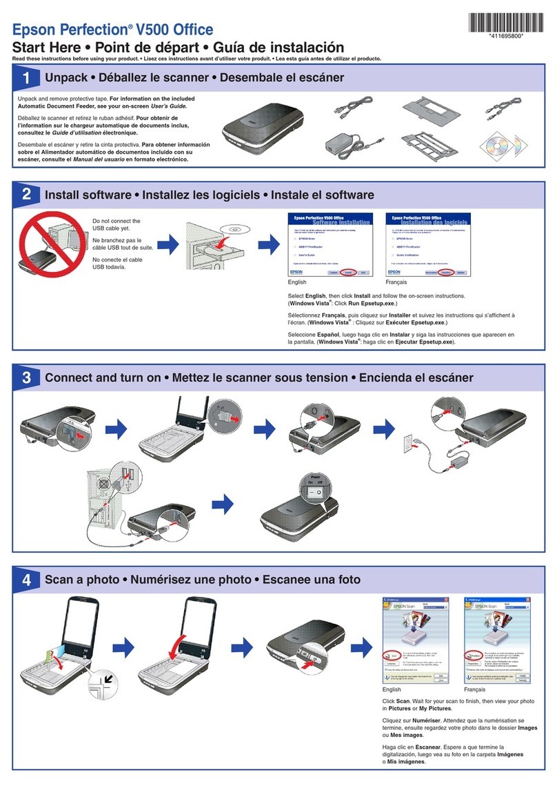 Epson V500 quick start guide