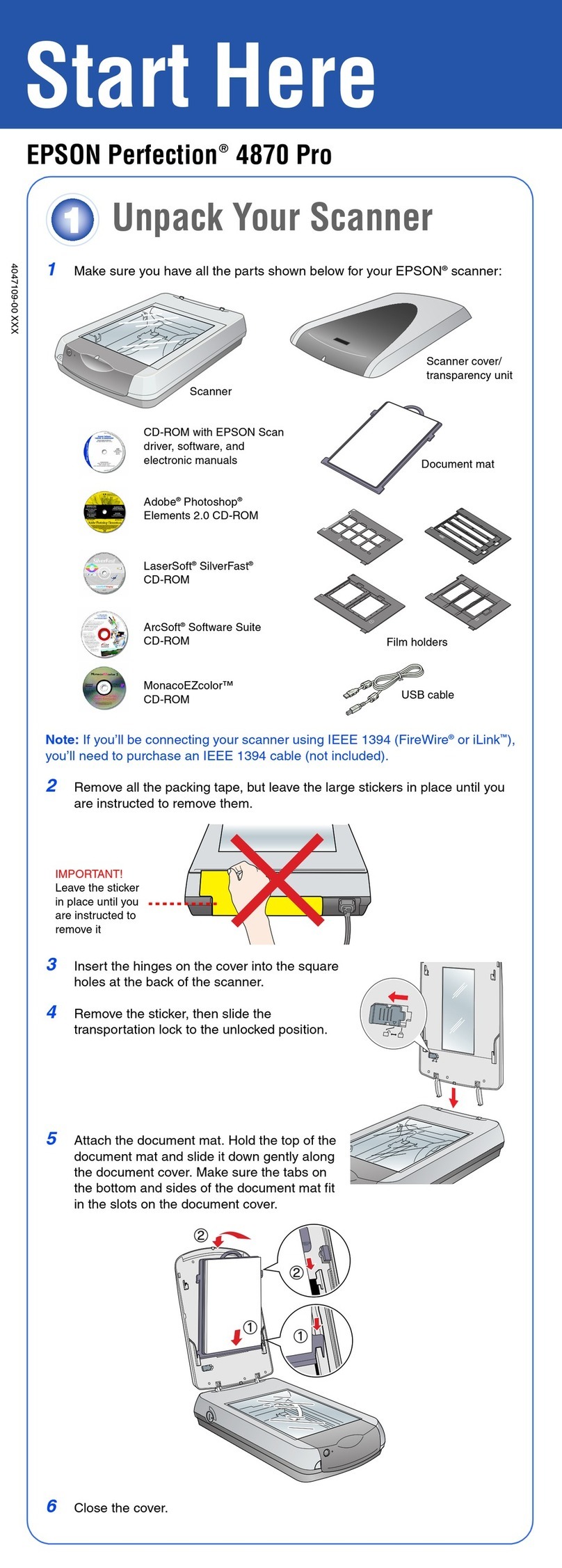 Epson Perfection 4870 Pro Start here