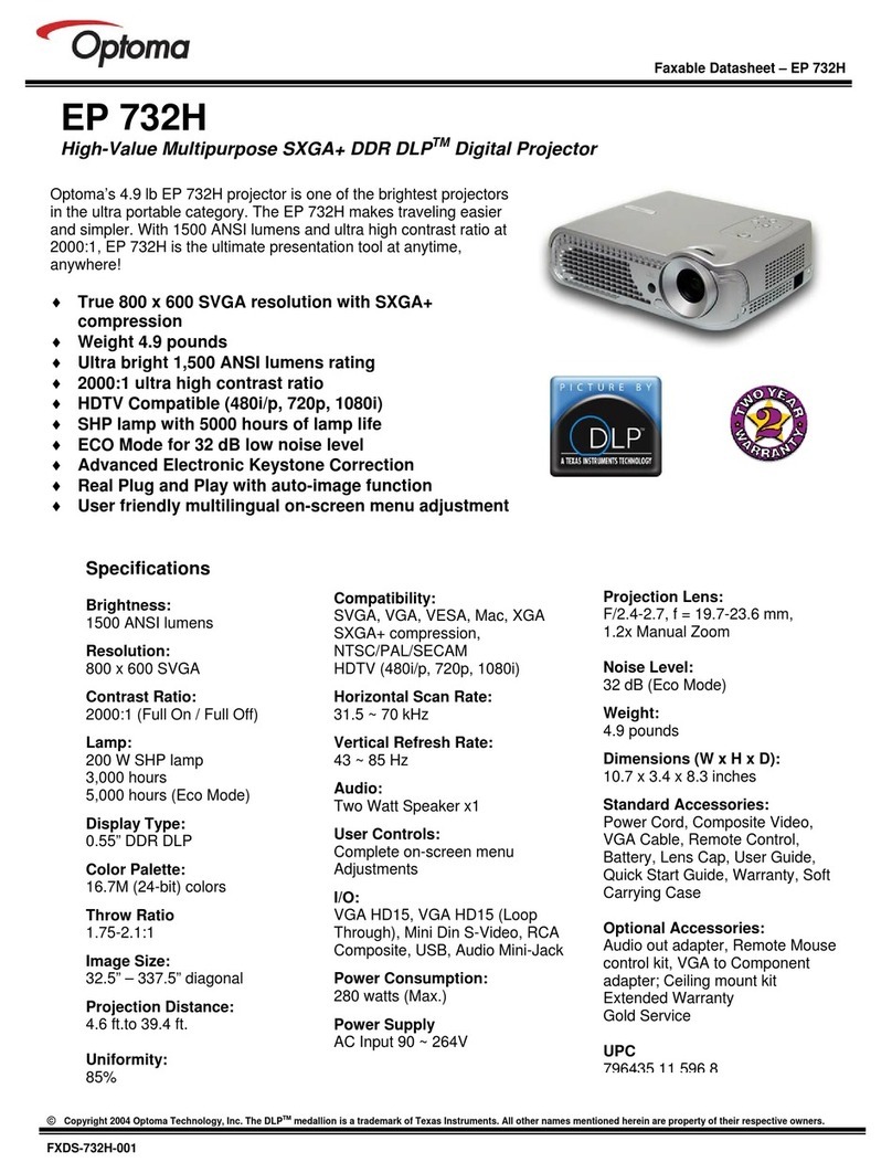 Optoma EP 732H User manual