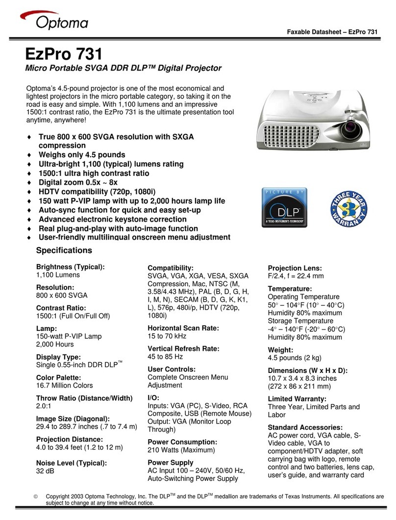 Optoma EP731 Specifications