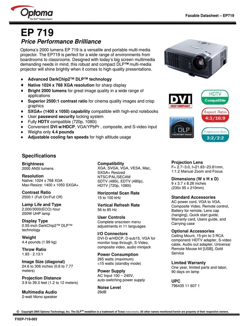 Optoma EP719 Specifications