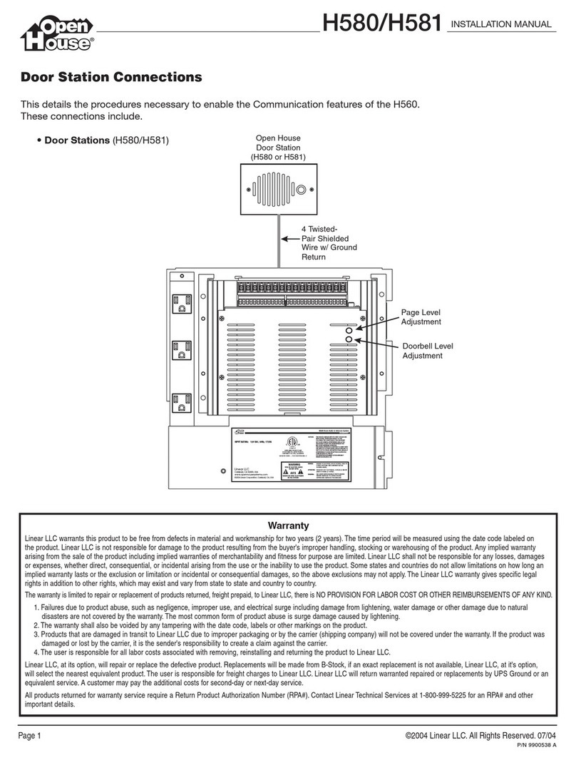 Open House H580 installation manual Open House H580 installation manual