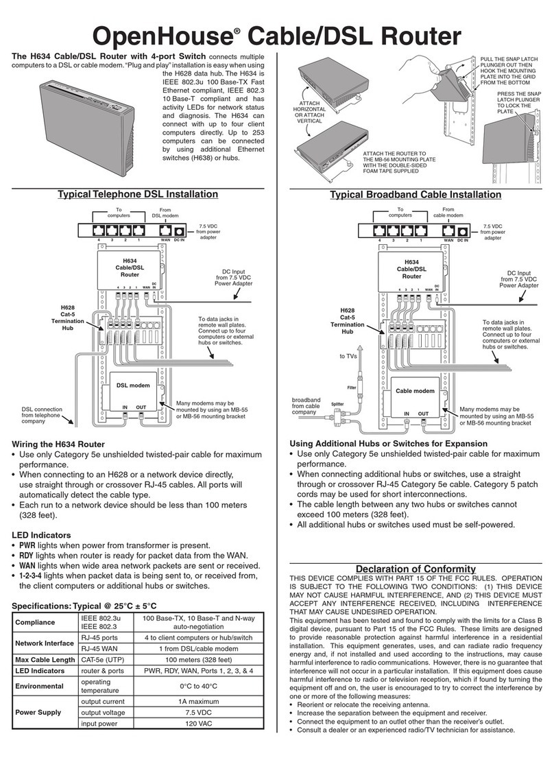 Open House H634 User manual