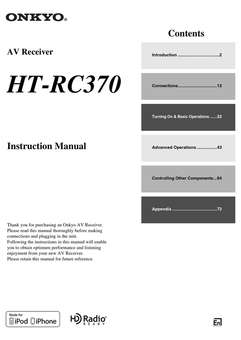 Onkyo HT-RC370 User manual Onkyo HT-RC370 User manual