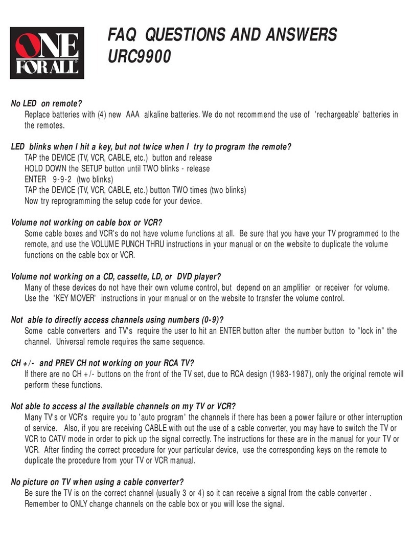 One Forall URC-9900 Frequently asked questions