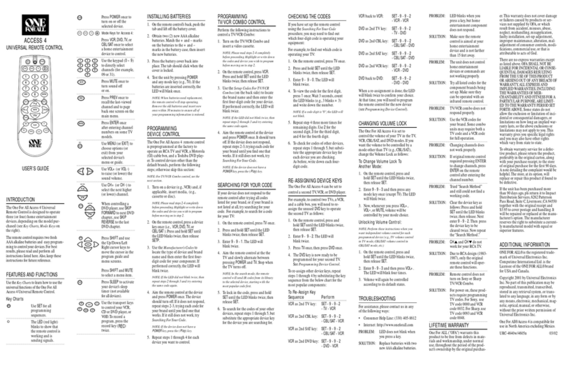 One Forall URC-4640w user guide