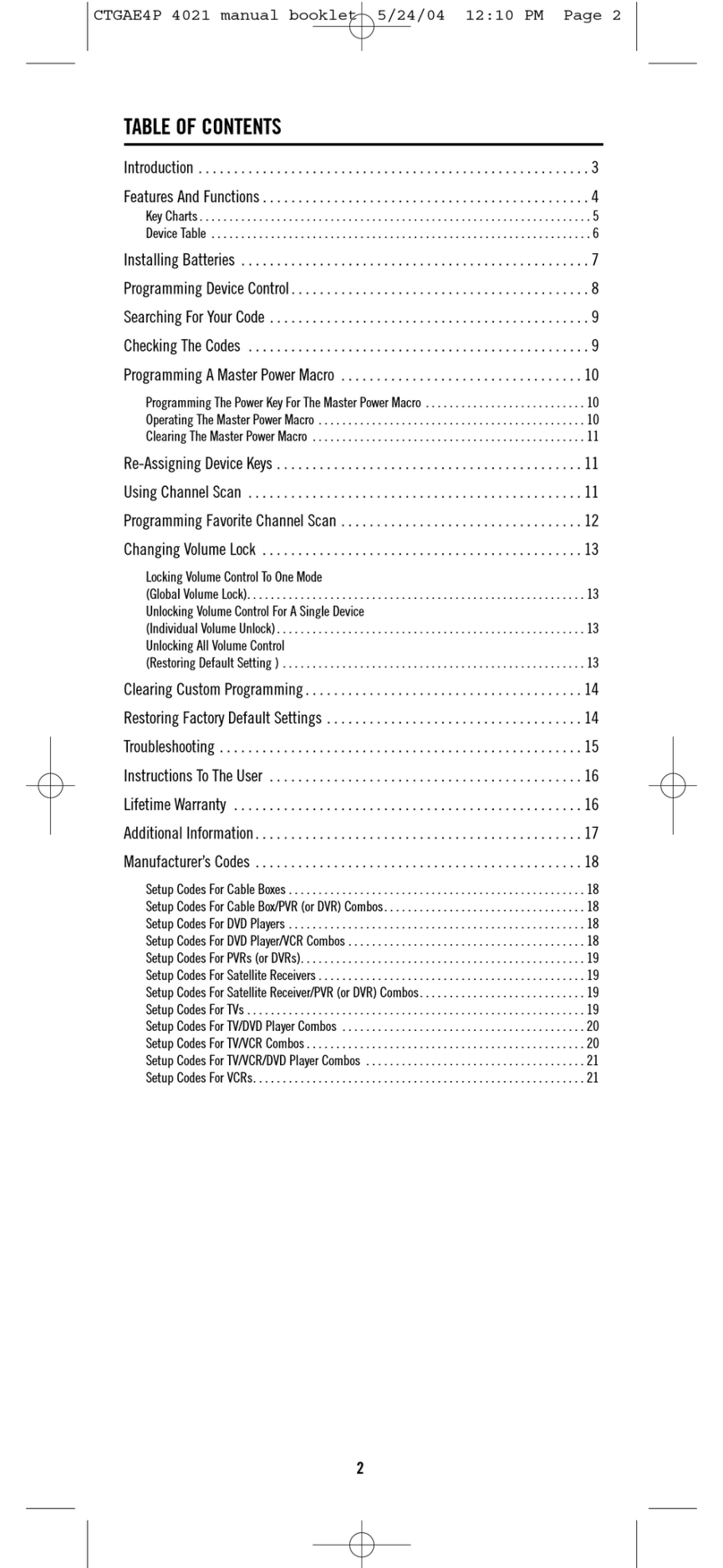 One Forall URC-4021 user guide