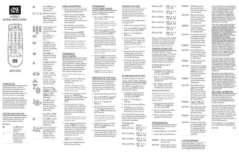 One Forall URC-3605 User manual