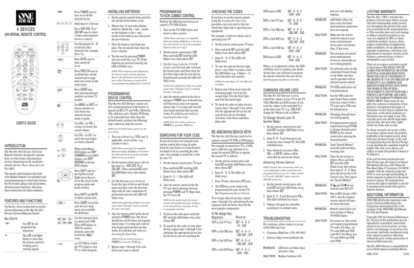 One Forall URC-4300 user guide