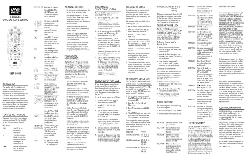 One Forall URC-3300 User manual