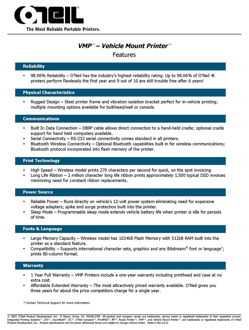 Oneil VMP-2000 Features