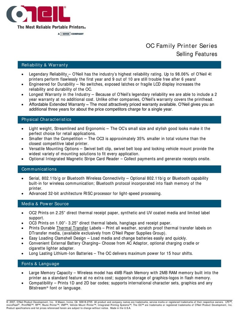 Oneil OC2 Owner's manual