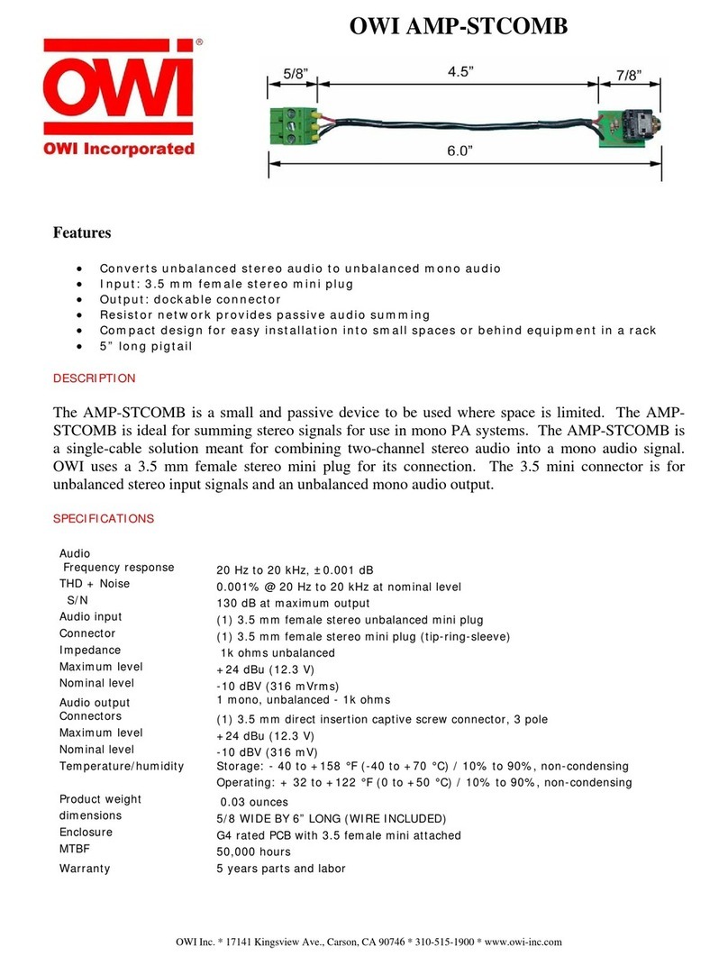 OWI AMP-STCOMB Specifications